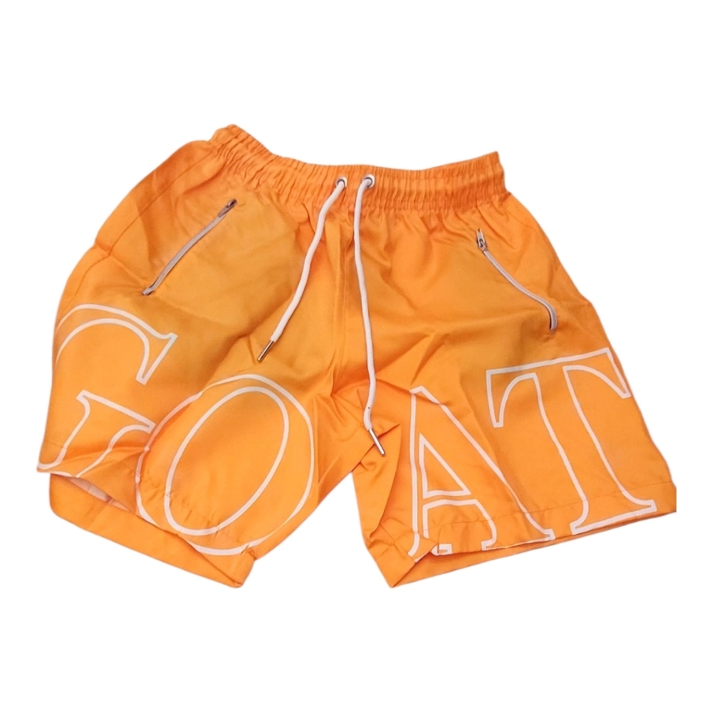 Sneakgallery GOAT Men's Vibrant Orange Athletic Shorts. Y49
